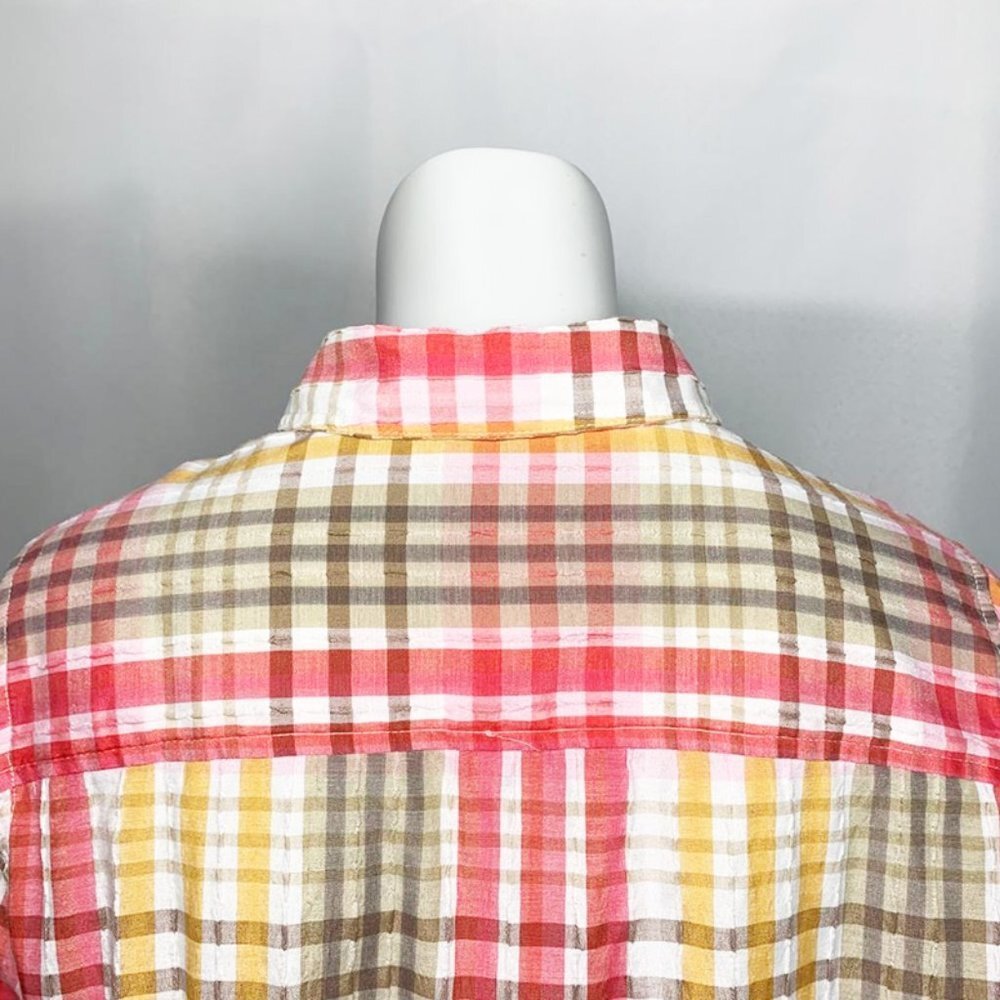 ALIA Plaid button down top - Picture 5 of 7